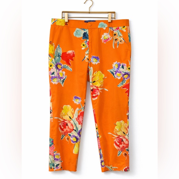 Ralph Lauren Carlina Floral Cotton Trouser purple label Botanical 16 - Picture 5 of 13